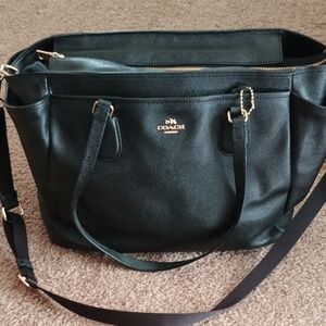 Coach Black Leather Tote Bag (diaper bag)